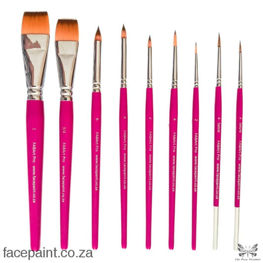 Fabart Pro Face Painting Brush Pink Bundle Brushes